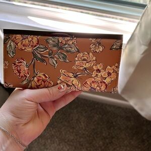Floral Patterned Wallet in Warm Tones
